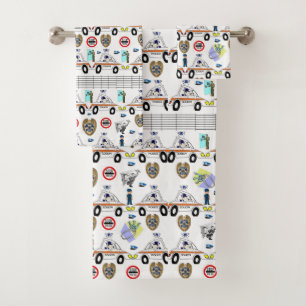 Bathroom Towel Sets Police Cars