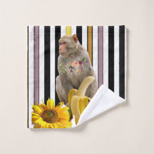 Bathroom Towel Sets Stripes Monkey