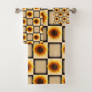 Bathroom Towel Sets Sunflowers