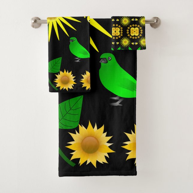 Bathroom Towel Sets Sunflowers (Insitu)
