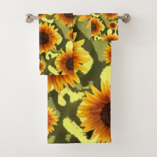 Bathroom Towel Sets Sunflowers