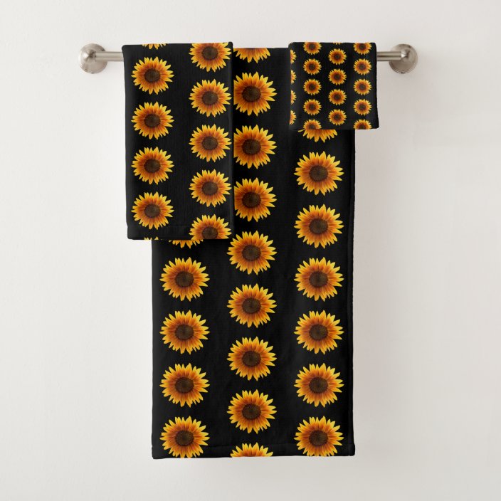 Bathroom Towel Sets Sunflowers