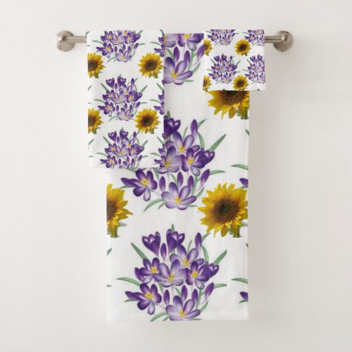 Bathroom Towel Sets Sunflowers