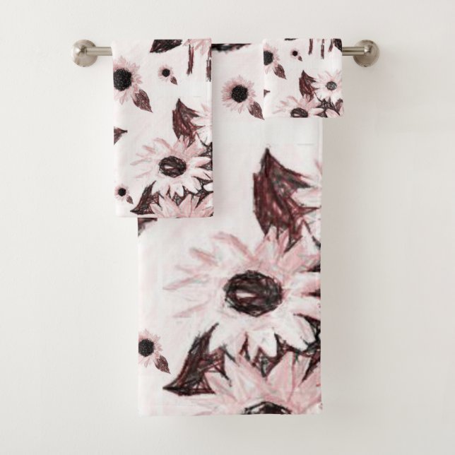 Bathroom Towel Sets Sunflowers (Insitu)