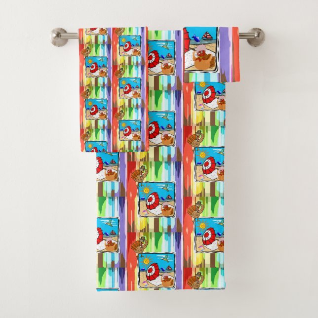 Bathroom Towel Sets Thanksgiving Beach Turkey (Insitu)