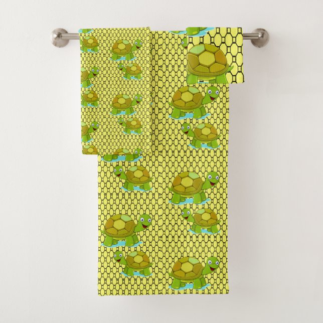 Bathroom Towel Sets Turtles (Insitu)