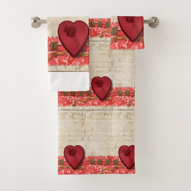 Bathroom Towel Sets Valentine's Day (Insitu)