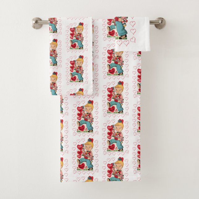 Bathroom Towel Sets Valentine's Day (Insitu)