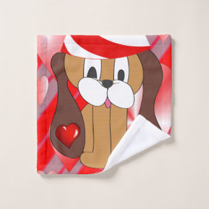 Bathroom Towel Sets Valentine's Day, Dog