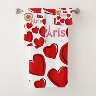 Bathroom Towel Sets Valentine's Day, Paris France