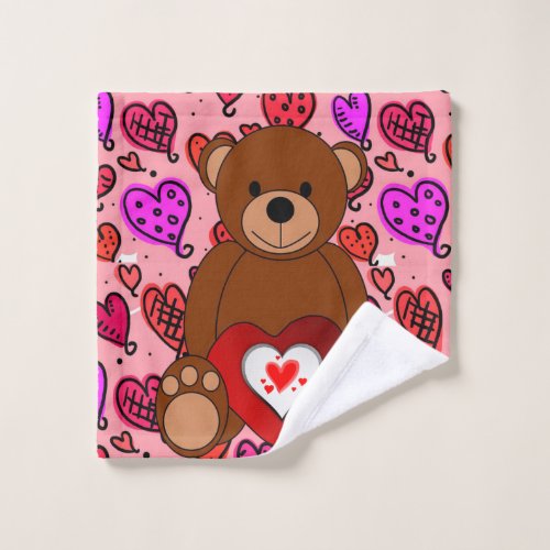 Bathroom Towel Sets Valentines Day Teddy Bear