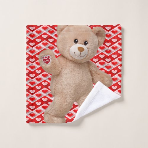 Bathroom Towel Sets Valentines Day Teddy Bear