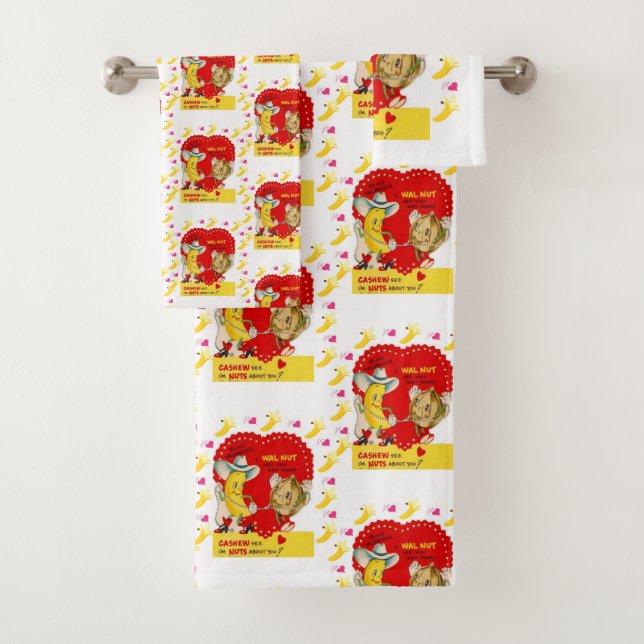 Bathroom Towel Sets Valentine's Day Vintage (Insitu)