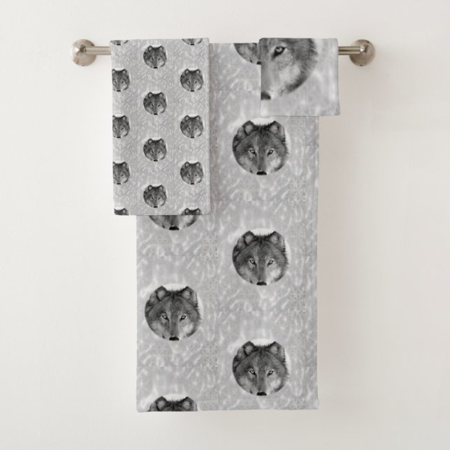 Bathroom Towel Sets Wolves (Insitu)