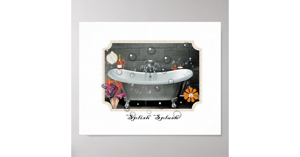 Bathroom Wall Decor Vintage Inspired Art Print | Zazzle