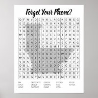 Bathroom Word Search Sign