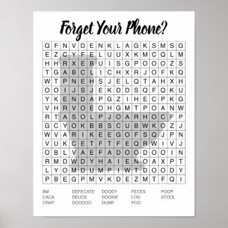 Bathroom Word Search Sign