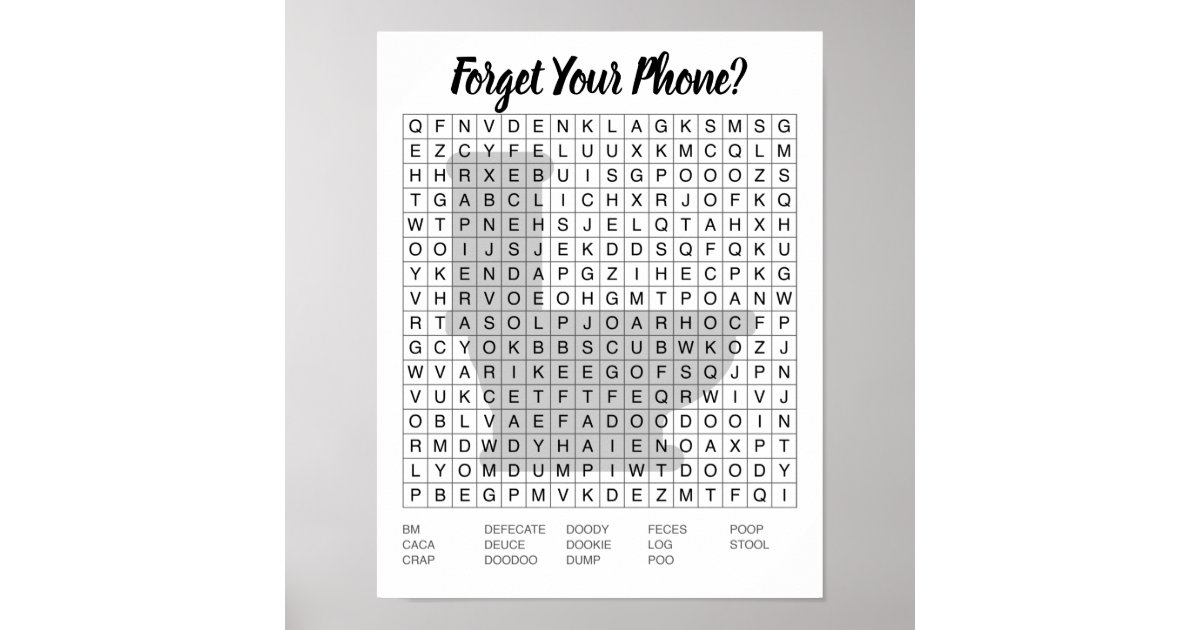 bathroom word search sign zazzlecom