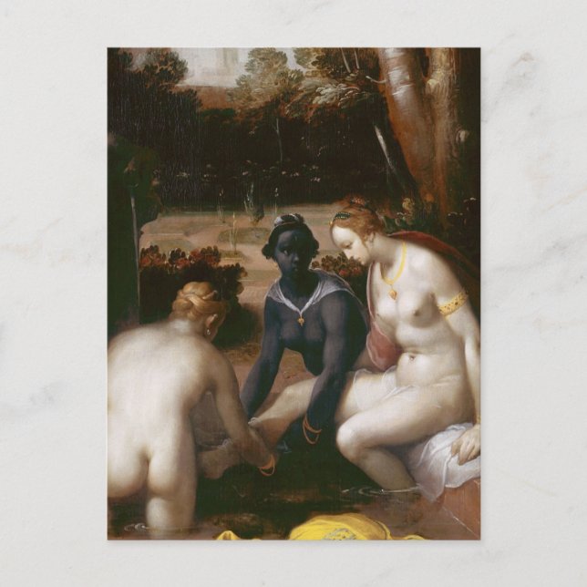 Bathseba at her Bath by Cornelis van Haarlem Postcard (Front)