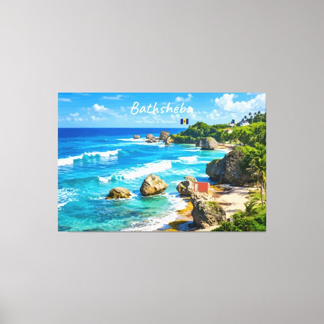 Bathsheba, Barbados - Tropical Beach Coast Canvas Print (Front)