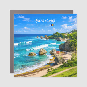 Bathsheba, Barbados - Tropical Beach Coast Car Magnet