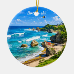 Bathsheba, Barbados - Tropical Beach Coast Ceramic Ornament