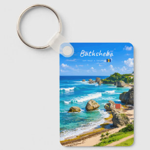 Bathsheba, Barbados - Tropical Beach Coast Classic Keychain