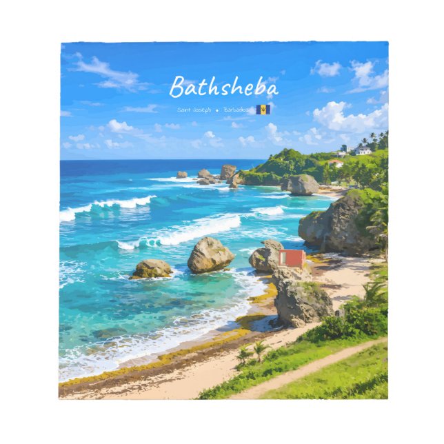 Bathsheba, Barbados - Tropical Beach Coast Notepad (Front)