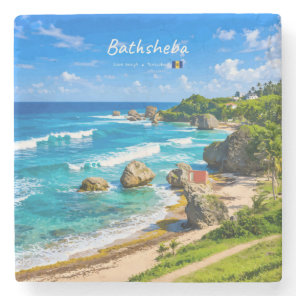 Bathsheba, Barbados - Tropical Beach Coast Stone Coaster