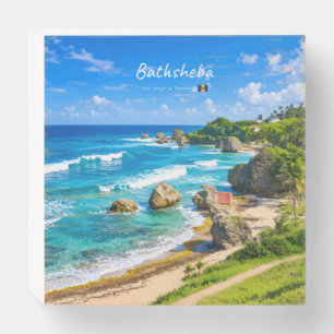 Bathsheba, Barbados - Tropical Beach Coast Wooden Box Sign