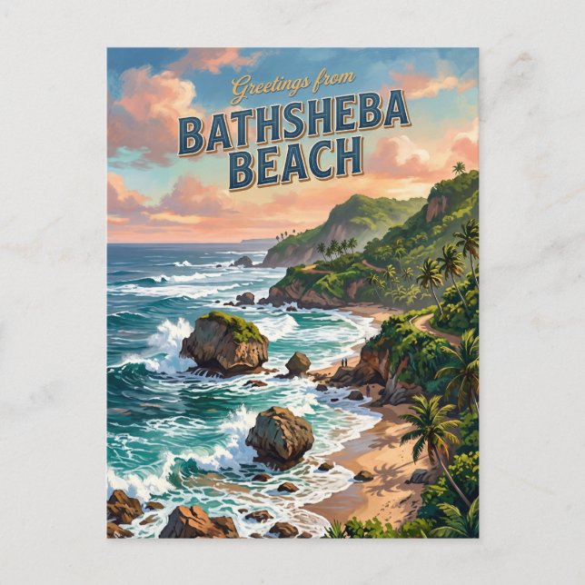 Bathsheba Beach Barbados Postcard (Front)