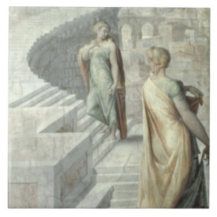 Bathsheba Visiting David, c.1553 Tile
