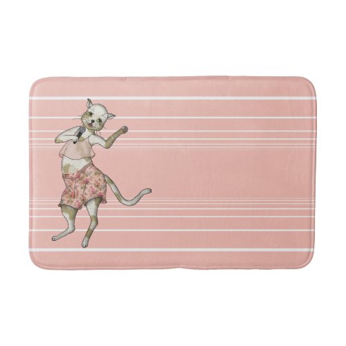 Bathtime Diva Singing Cat Bathroom Mat