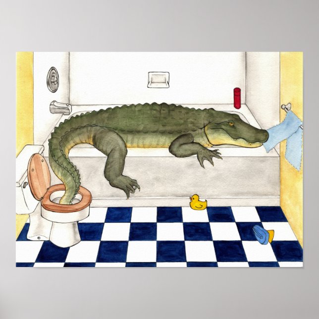Bathtub Alligator Poster (Front)
