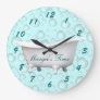 Bathtub & Bubbles Clock- customize & personalize Large Clock