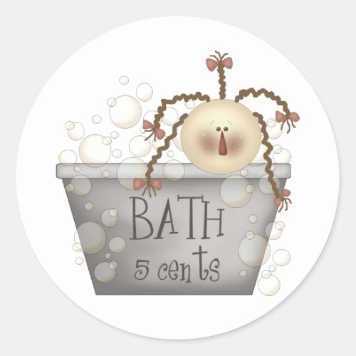 bathtub classic round sticker