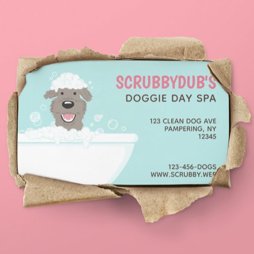 Bathtub Dog  Dog Wash  Dog Groomer Business Card