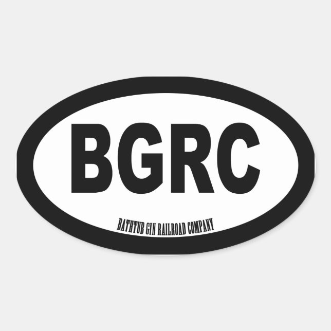 Bathtub Gin Railroad Company Oval Text Only Sticker (Front)