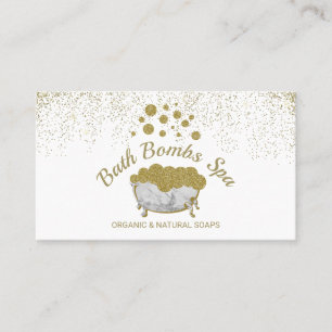 Bathtub Gold Shampoo Spa Soap Bubbles Business Card