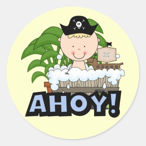 Bathtub Pirates _ Blond Boy Tshirts and Gifts Classic Round Sticker