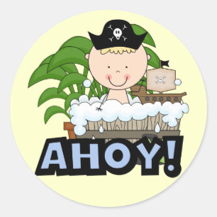 Bathtub Pirates - Blond Boy Tshirts and Gifts Classic Round Sticker