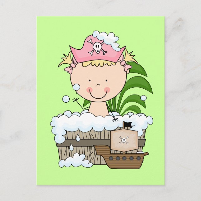 Bathtub Pirates - Blond Girl Tshirts and Gifts Postcard (Front)