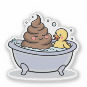 Bathtub Poop and Duck Sticker