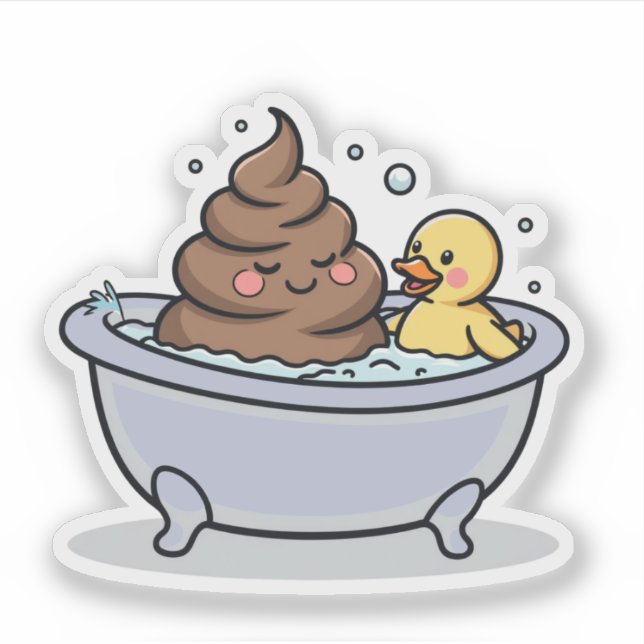 Bathtub Poop and Duck Sticker (Front)
