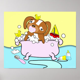 Bathtub Puppy Pacifier Poster 14