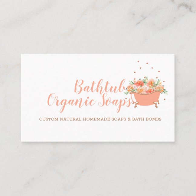 Bathtub Soap Bubble Orange Business Card