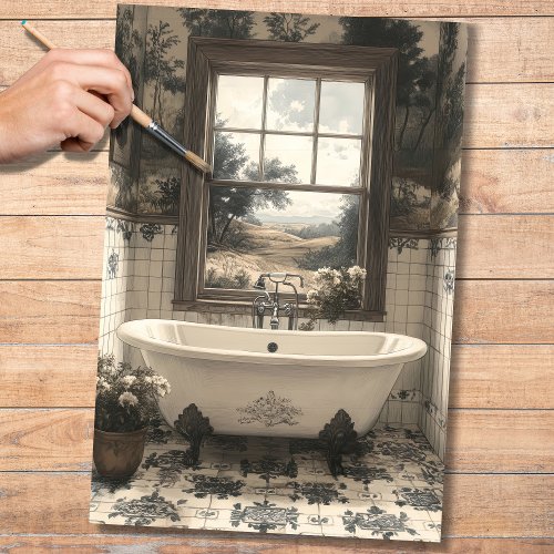Bathtub With A View 2 Decoupage Paper
