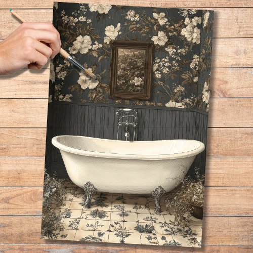 Bathtub With A View Decoupage Paper