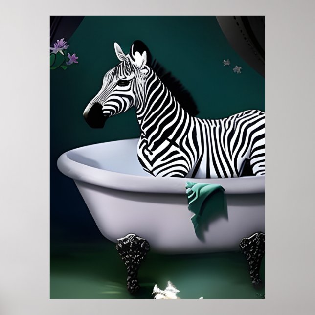 Bathtub Zebra Poster (Front)