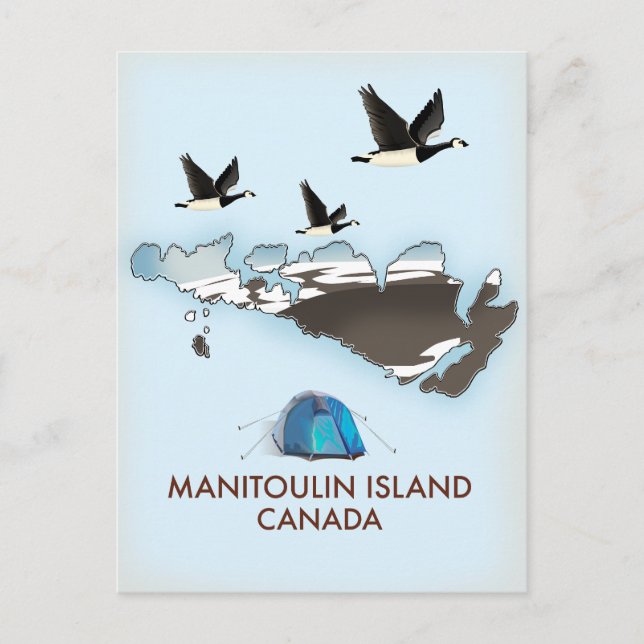 Bathurst Island Canada Travel map Holiday Postcard (Front)